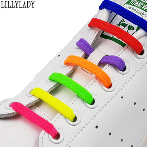 No Tie Shoelaces 16pcs/lot Silicone Elastic Shoe Laces Accessories Elastic Lace Shoelace Creative Lazy Silicone Laces Rubber