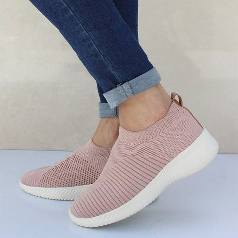 Image of MCCKLE Autumn Shoes Women Sneaker Air Mesh Soft Female Sock Knitted Vulcanized Shoes Casual Slip On Ladies Flat Women's Footwear