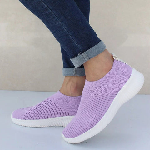 Image of MCCKLE Autumn Shoes Women Sneaker Air Mesh Soft Female Sock Knitted Vulcanized Shoes Casual Slip On Ladies Flat Women's Footwear