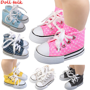 Doll Talk Unisex Shoes 2019 New Style Spotted Doll 7.5cm Canvas Shoes For 1/3 BJD Doll Fashion Mini Shoes For Russian DIY Doll