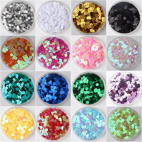 Image of 3mm 4mm 5mm 6mm Flat Round PVC Loose Sequins Paillette Sewing Craft For Wedding Decoration Garment Dress Shoe Caps DIY Accessory