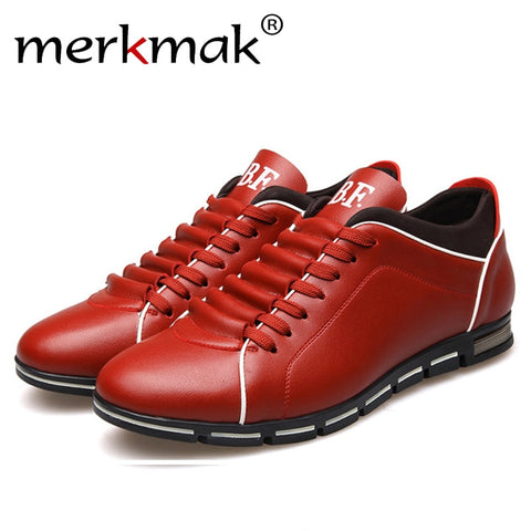 Image of Merkmak Big Size 38-48 Oxford Men's Shoes Fashion Casual British Style Autumn Winter Outdoor Leather Lace Up Footwear Drop Ship